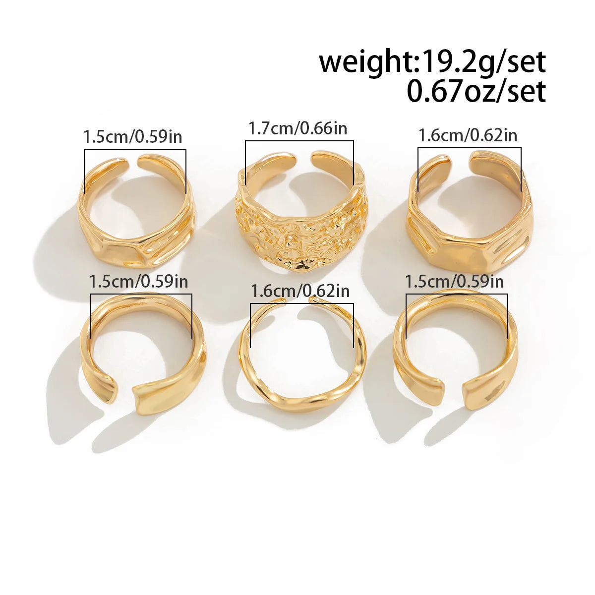 DIEZI One Set Fashion Irregular Geometric Knuckle Rings For Women Bohemian Vintage Gold Silver Color Open Joint Ring Jewelry