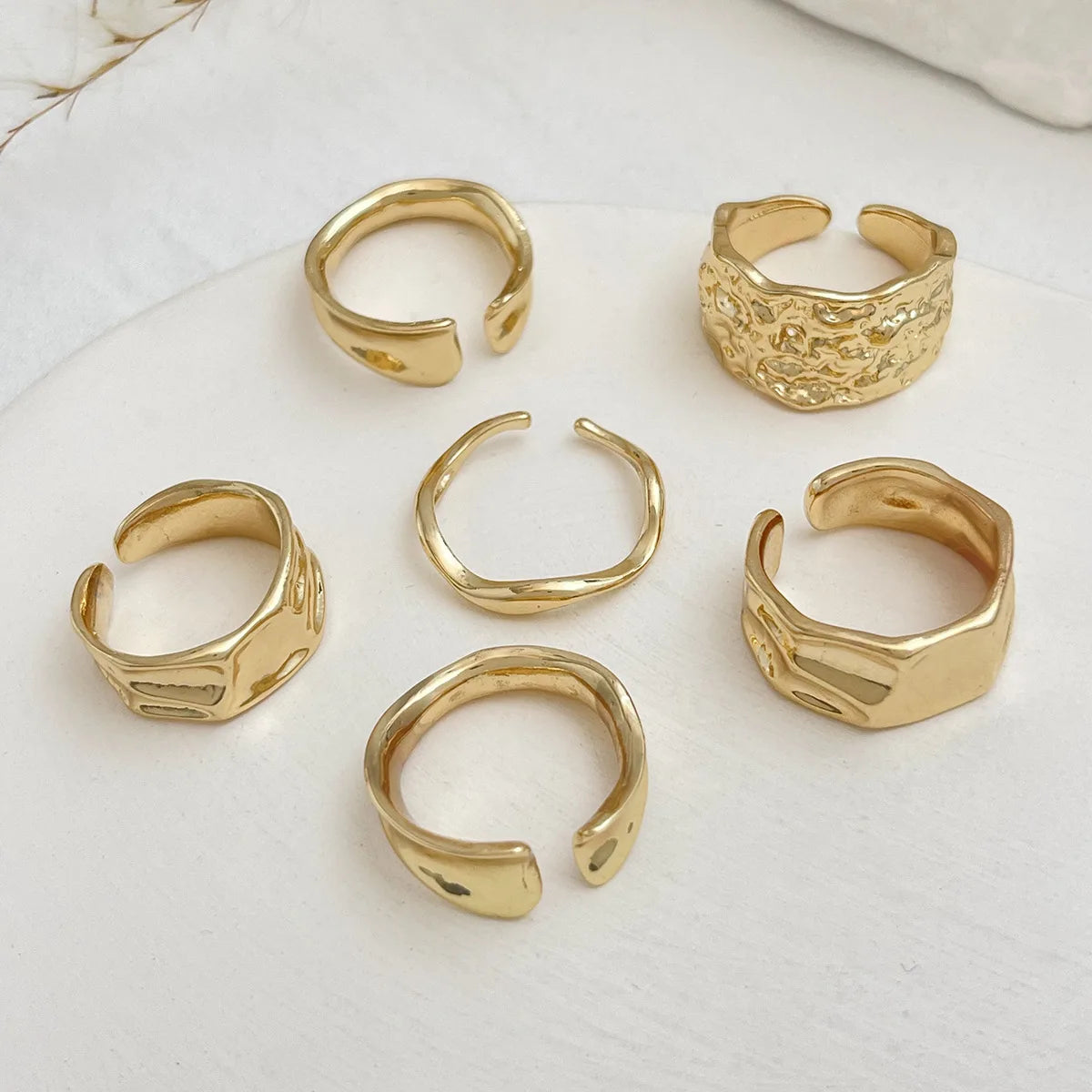 DIEZI One Set Fashion Irregular Geometric Knuckle Rings For Women Bohemian Vintage Gold Silver Color Open Joint Ring Jewelry